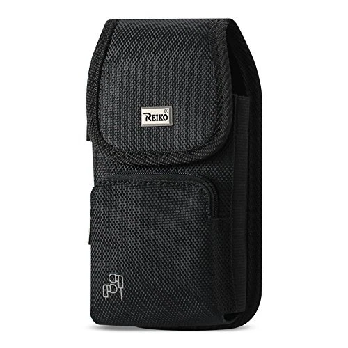 Reiko Vertical Rugged Pouch with Metal Logo for Samsung Galaxy S8 - Bla - Image 3 of 4