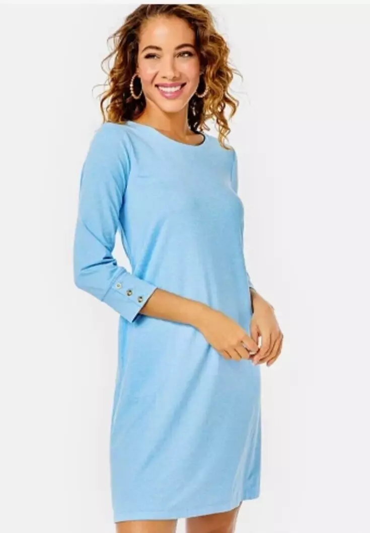 NWT Lilly Pulitzer Solia UPF50 Dress in Heathered Frenchie Blue