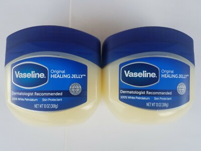2 Vaseline 100 White Petrolatum Original Healing Jelly 13 Oz Each Skin Protect Ebay