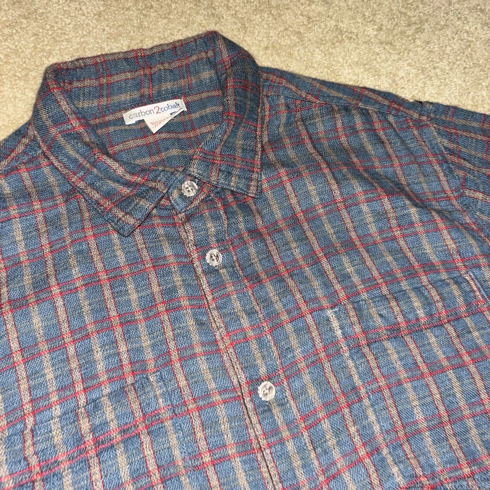 Carbon 2 Cobalt Long Sleeve Button Down Shirt Men’s Size M Thick Outdoor Cotton