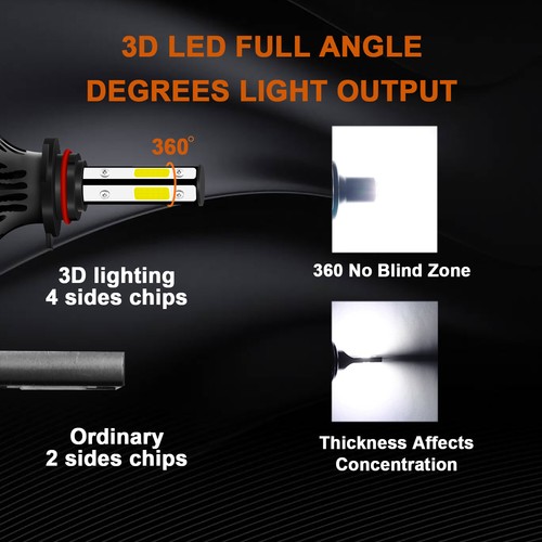 For 2013-2015 Dodge RAM 1500 2500 3500 9012 LED Headlight Bulbs Kit Low Beam - Picture 2 of 12