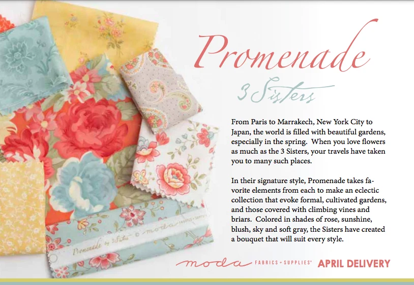 Tela Edredón Moda PROMENADE 44284 13 Azul Rosa Floral 3 HERMANAS Foto 2 de 4