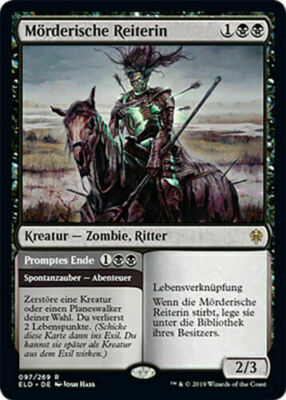 Throne of Eldraine  Pre-release MTG Foil  Murderous Rider NM DE