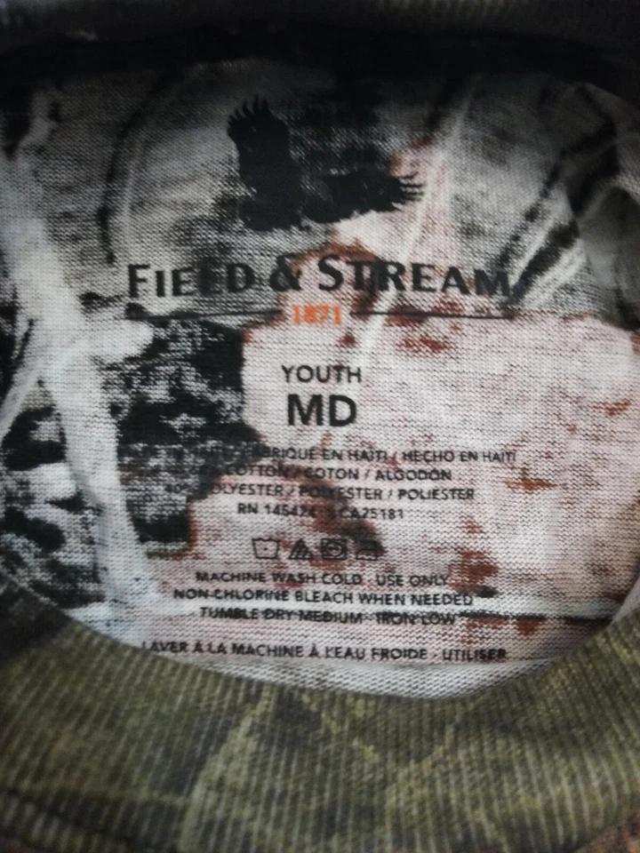 NBEW Field & Stream Youth Short Sleeve Tee Shirt, Mossy Oak Country, Size M - Image 2 of 4