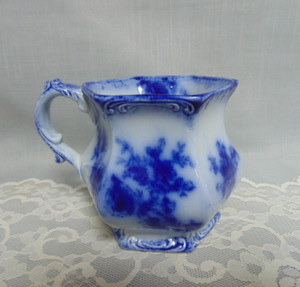 Grindley & Co. Flow Blue Shaving Mug Doreen Floral Hexagon Shaped Top England