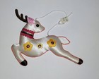 Vintage Silvery White Satin Reindeer Deer Christmas Ornament 1970s - 1980s — photo 1