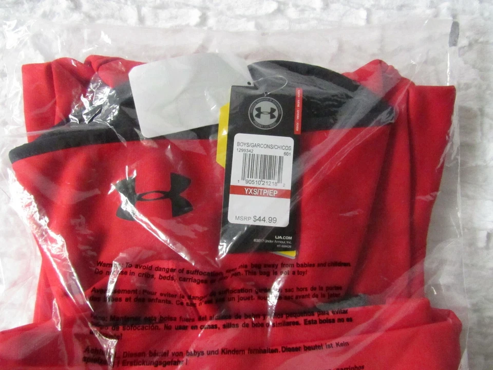 Under Armour Storm NIÑOS Talla YXS Rojo Camuflaje UA Logo Grande Sudadera con Capucha ENVÍO GRATUITO Foto 4 de 4
