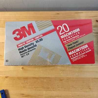 3M 2x 10pk (20ct) Macintosh 3.5'' Floppy Disks NOS; DS, HD, 2MB