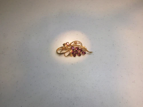 Vintage PURPLE RHINESTONE Costume Jewelry PIN/BROOCH 2"