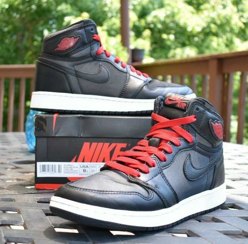 Ingenieria Caligrafía Mona Lisa Nike Air Jordan 1 Retro Hi OG BG 'Black Gym Red' 575441-060 Youth Size 6Y  193654038960 | eBay