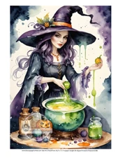Witch Cauldron | A4 8.3" x 11.7" | Halloween Rice Paper | Decoupage Central