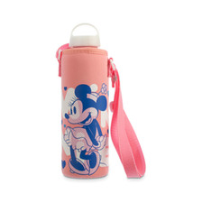 Disney Store Minnie Mouse Water Bottle with Neoprene Cover - New