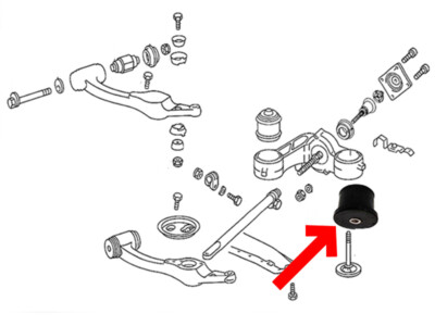 #ad Support joint bearing for front axle rear pressure strut for Mercedes W126 $21.99
