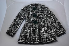 Dolce & Gabbana D&g Black White Jewel Tweed Popper Jacket Trench Coat It40 Uk8