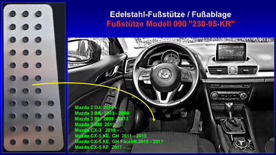 Fußstütze Alupedal Fußablage Pedal für Mazda 2 Mazda 3 Mazda CX-3 Mazda CX-5