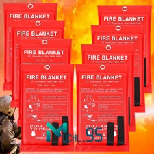 8PCS Emergency Fiberglass Fire Blankets Flame Retardant Fire Suppression Blanket