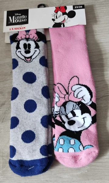 Disney Minnie Mouse 2 Paar MäDchen Socken ABS Socken GR.23/26 NEU-image