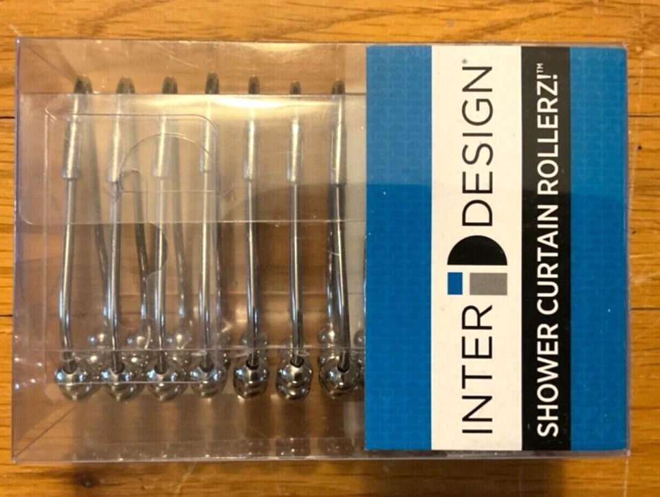 *ENVÍO GRATUITO* ¡Juego/12 Rodillos Cortina Ducha Baño Inter Diseño Plateado! Foto 3 de 4