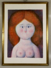 PRL) ANTONIO BUENO ARTE ART QUADRO RITRATTO DONNA LITOGRAFIA COLLEZIONE PICTURE 
