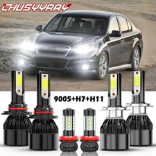 For Subaru Legacy 2010-2014 6x 6000K LED Headlight Hi/Lo + Fog Light Bulb Kit