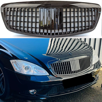 Maybach Grill for Mercedes S-Class W221 S350 Front Radiator Black Grille 2005-09