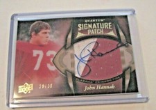 JOHN HANNAH BAMA 2013 UD QUANTUM 2-COLOR GAME USED JERSEY AUTO 28/30 SIGNED CARD