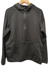 GAIAM Men's Time to Train Black Performance 1/4 Zip Pullover Hoodie, Sz Large.
