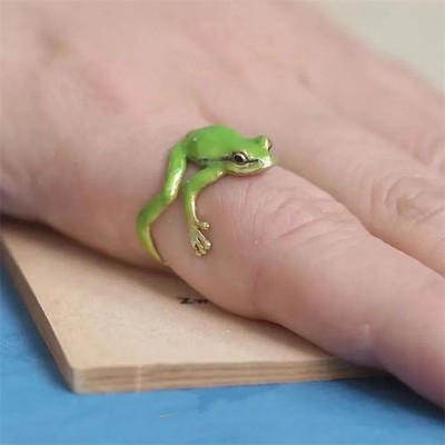 Funny Frog Ring Cute Animal Opening Adjustable Rings Fashion Frog Finger Ring