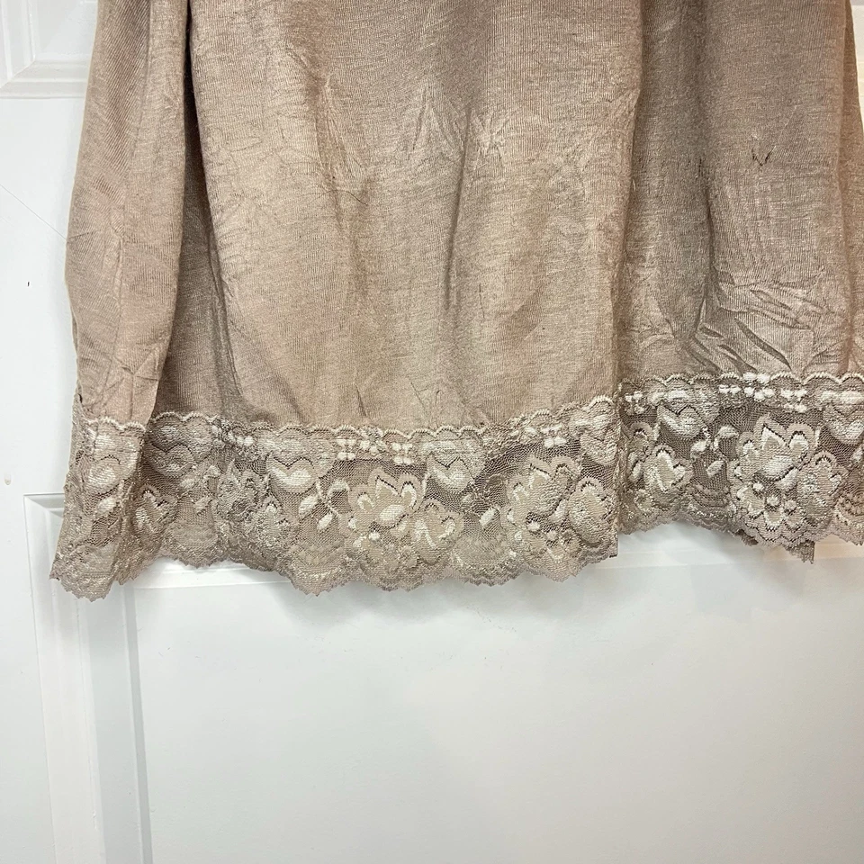 Dress Barn Tank Top Women’s Large Coral Lace Trim Cami Textured Y2K Fairy Adjust - Image 3 of 4