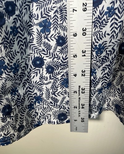 J. Crew Blue & White Floral Collared Shirt Dress Sz 4 Long Sleeve W/Pockets - Picture 14 of 17