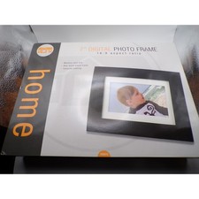 7" Digital Photo Frame 16:9 Aspect Ratio Memory Card Slot Real Wood Black Frame