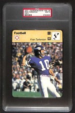 1977 Sportscaster #806 Fran Tarkenton Series 8 Football PSA 9 MINT Italy B104386