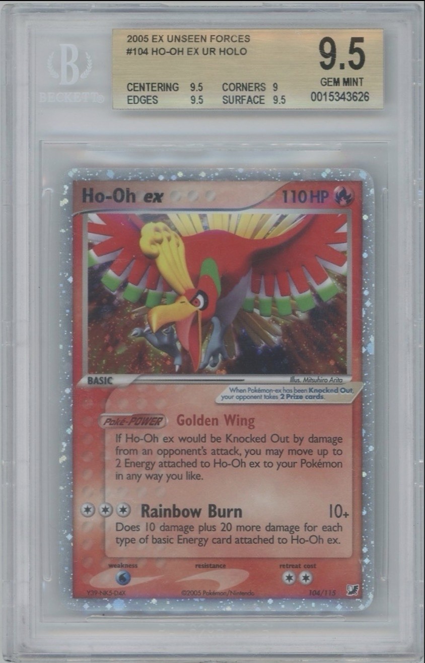 Pokemon Ho-Oh EX Unseen Forces Holo Ultra Rare #104/115 BGS 9.5 GEM MINT