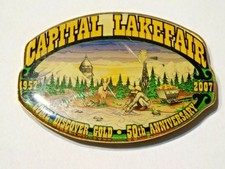 CAPITAL LAKEFAIR 2007 OLYMPIA WA LAPEL PIN ~ COME DISCOVER GOLD 50TH ANNIVERSARY