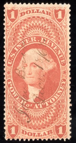US Scott R75c Used $1 red Power of Attorney Revenue Lot S083 bhmstamps