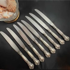 Chantilly Gorham Knives Set of 8 Modern Hollow Blades Silver  8 7/8"