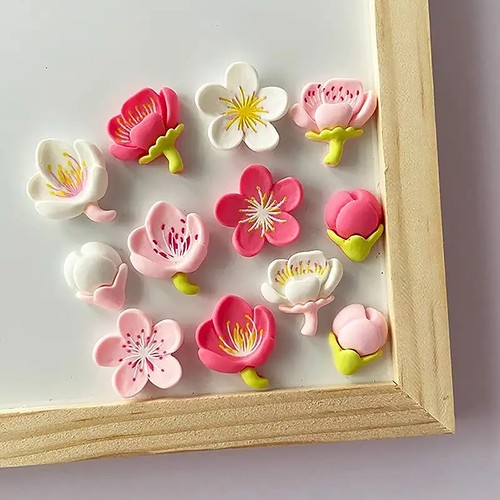 12pcs Fridge Magnet Pink Flower Resin Decorative Whiteboard Magnetic Sticker-! - Picture 10 of 12