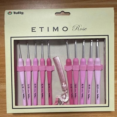 Tulip ETIMO Rose TER-001 Crochet Hook Set Cushion Grip Pink Japan
