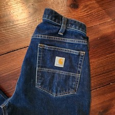 Carhartt Jeans Mens 34x36 Blue Relaxed Fit Straight Leg Denim