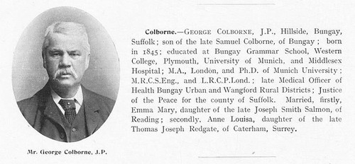 George Colborne of Hillside, Bungay Suffolk - Antique Print 1912