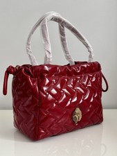 Image of Kurt Geiger Drawstring Leather Kensington Bag Red Maroon Brand New RRP £289