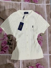 Polo Ralph Lauren cream cable knit cardigan w...