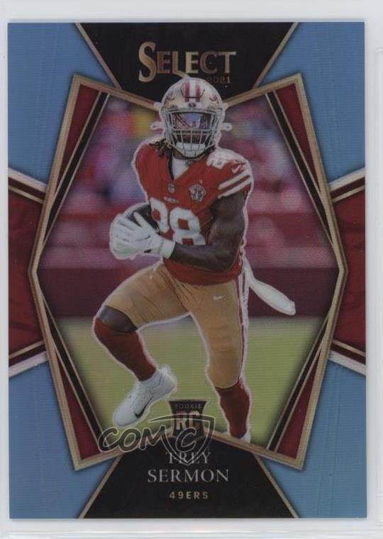 2021 Panini Select Premier Level Light Blue Prizm 39/99 Trey Sermon #168 12yh