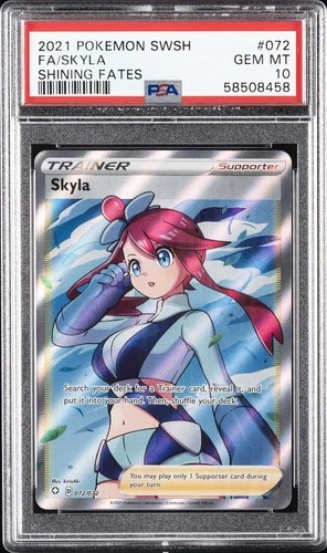 2021 POKEMON SWORD & SHIELD SHINING FATES #072 FULL ART/SKYLA PSA 10