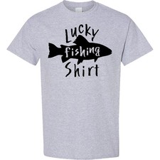Inktastic Lucky Fishing Shirt- Fish T-Shirt Favorite Activity Weekend Lake Garb