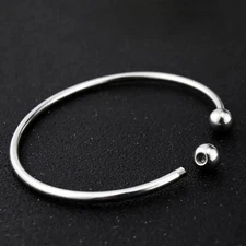 Women Stainless Steel Bangle Bracelet Expandable Wired Adjustable Jewelry