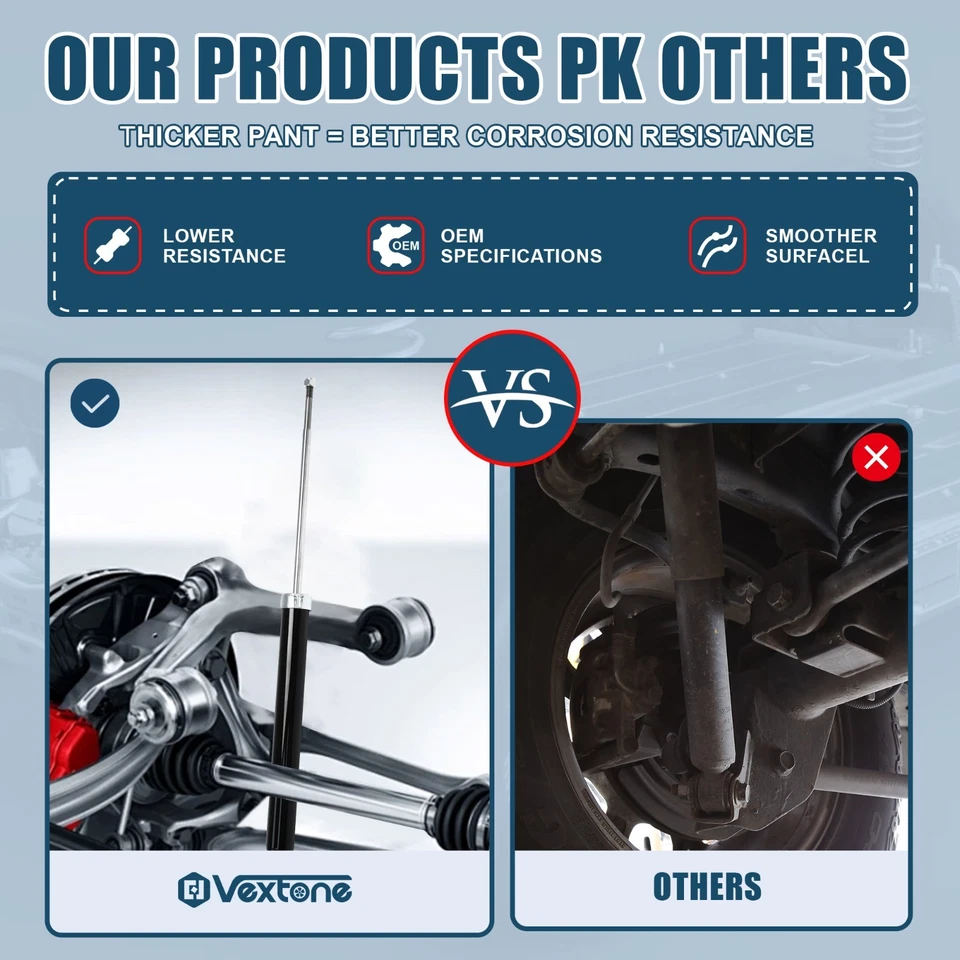 2x Rear Shocks Absorber For 2006-2011 Kia Rio 2007-2011 Hyundai Accent SE - Image 4 of 4