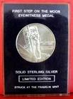 Franklin Mint Sterling Silver Eyewitness Medal First Step on the Moon Limited