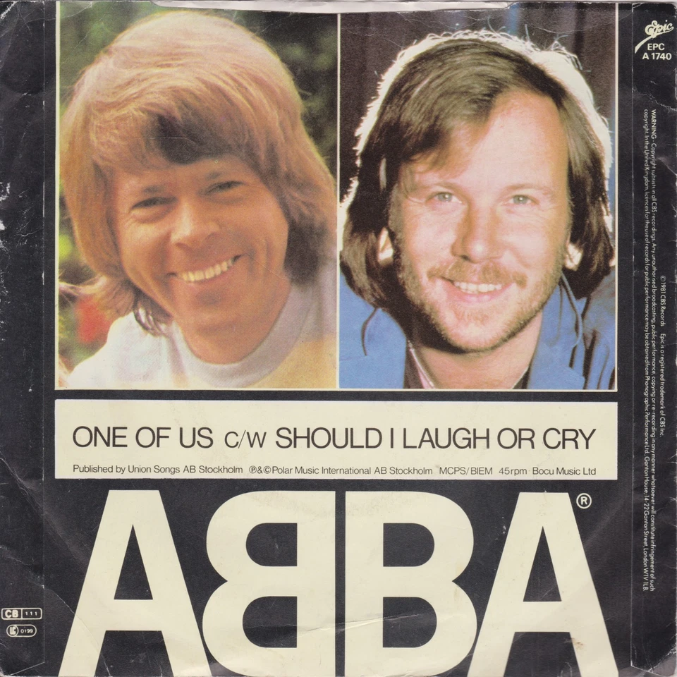 ABBA - One Of Us (Epic 1981) 7" vinyl single VG/VG - Image 2 of 4