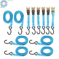 6 Pcs 1inch Ratchet Straps Heavy Duty 20ft With Hooks 1700lbs Break Strength